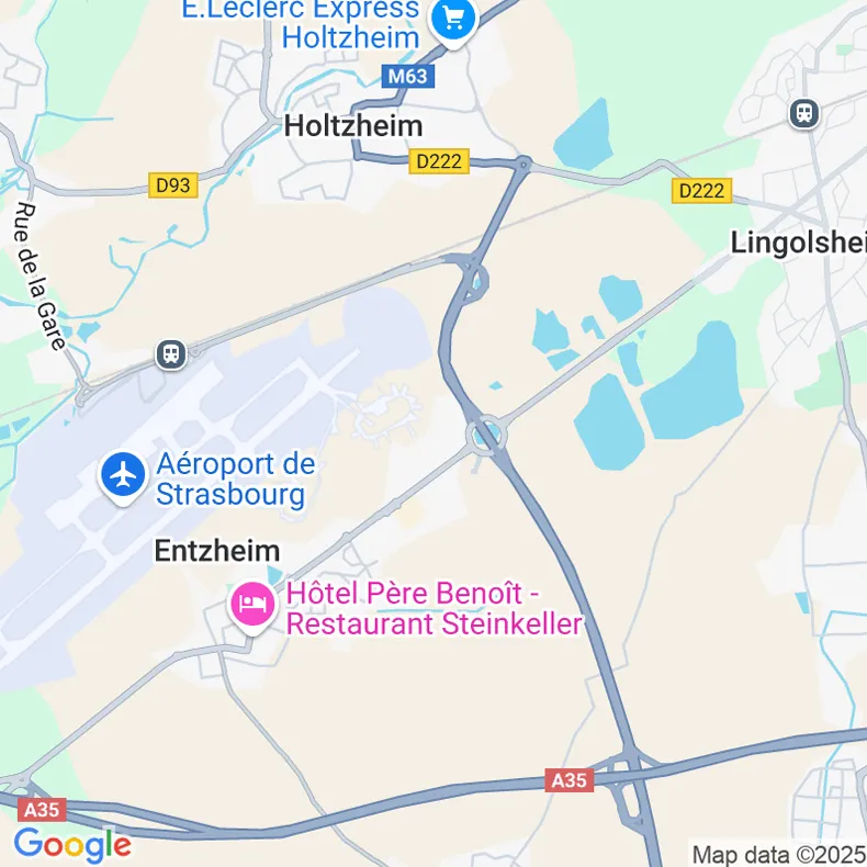 Map view of Google Maps showing the location of crossbase SARL in Entzheim (France).